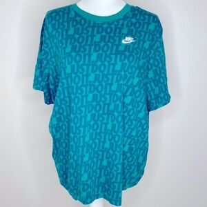 Nike all over logo deep turquoise Streetwear tee